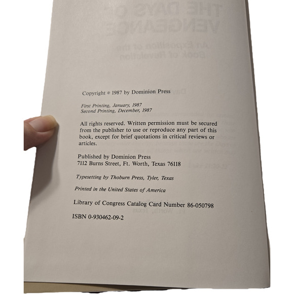 Days of vengeance by David Chilton 0930462022 Dominion Press - Picture 8 of 9